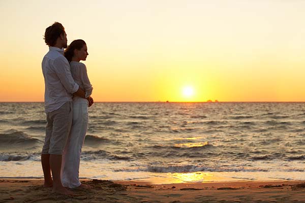 A wonderful sunset and a warm loving hug. What could possibly be better.