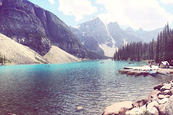 View Of A Lake With Mountains In The Background