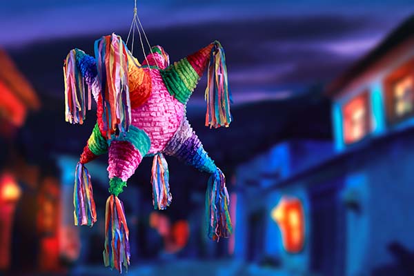 Colorful mexican pinata used in birthdays