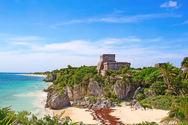 Mexico_Tulum_Ruins_Beach_Ocean_Palms_Swimmers_June2017